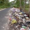 Sampah Berserakan Di Jalan Tembus Desa Kedungrejo Ke Desa Mondoteko