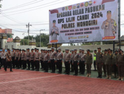 Siap Amankan Nataru, Polres Wonogiri Apel Gelar Pasukan Operasi Lilin Candi 2024.